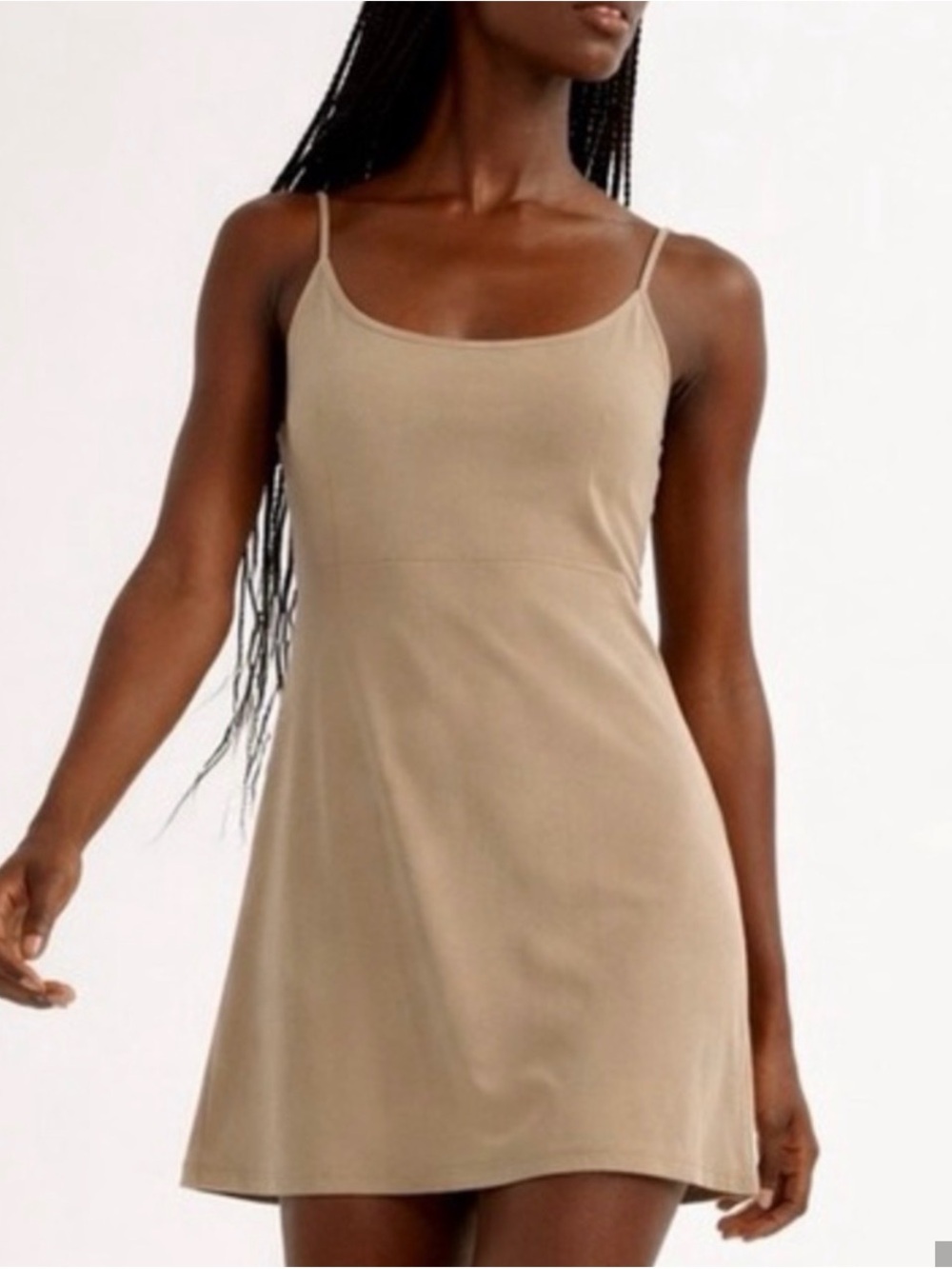 Abercrombie Travel dress Tan with double Spaghetti Straps